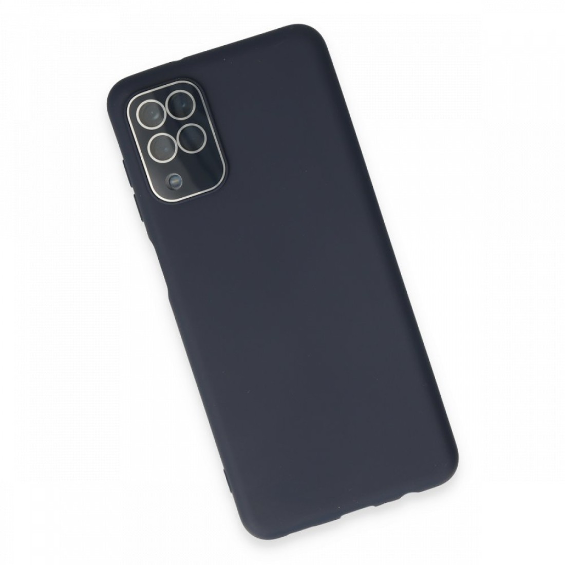  Samsung Galaxy M32 Kılıf Lansman Glass Kapak - Lacivert