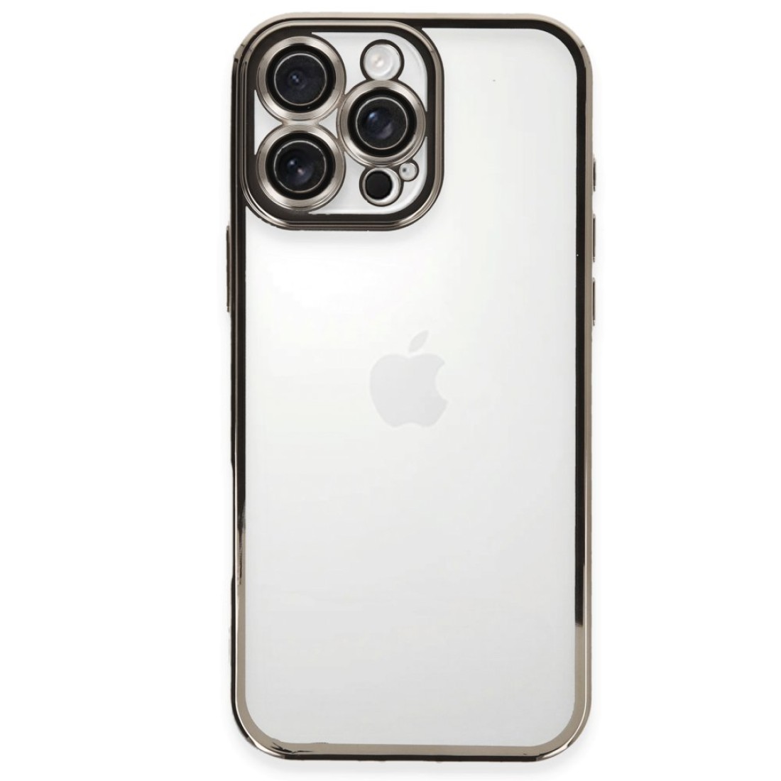  iPhone 16 Pro Kılıf Razer Lensli Silikon - Titanyum Gri