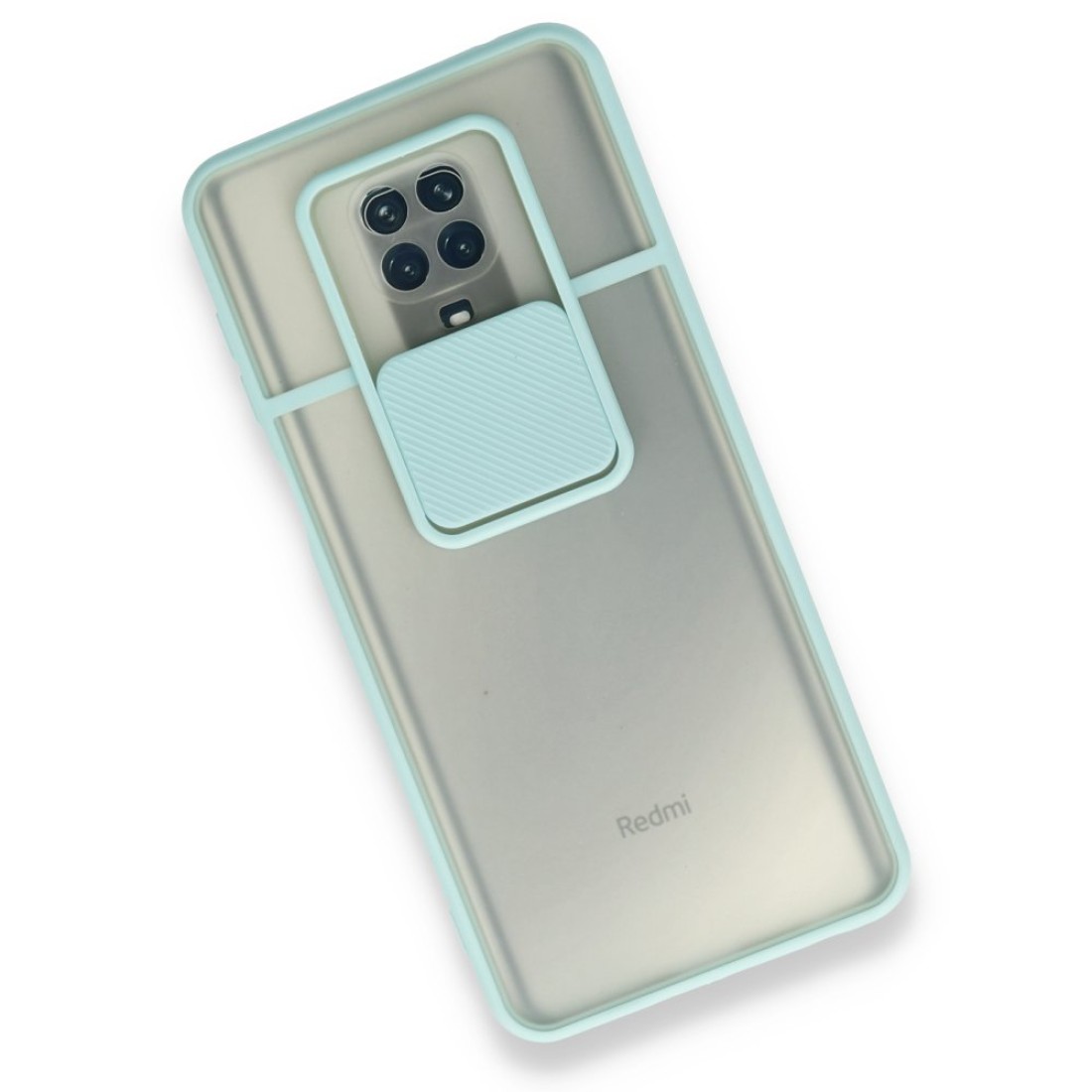 Xiaomi Redmi Note 9S Kılıf Palm Buzlu Kamera Sürgülü Silikon - Turkuaz