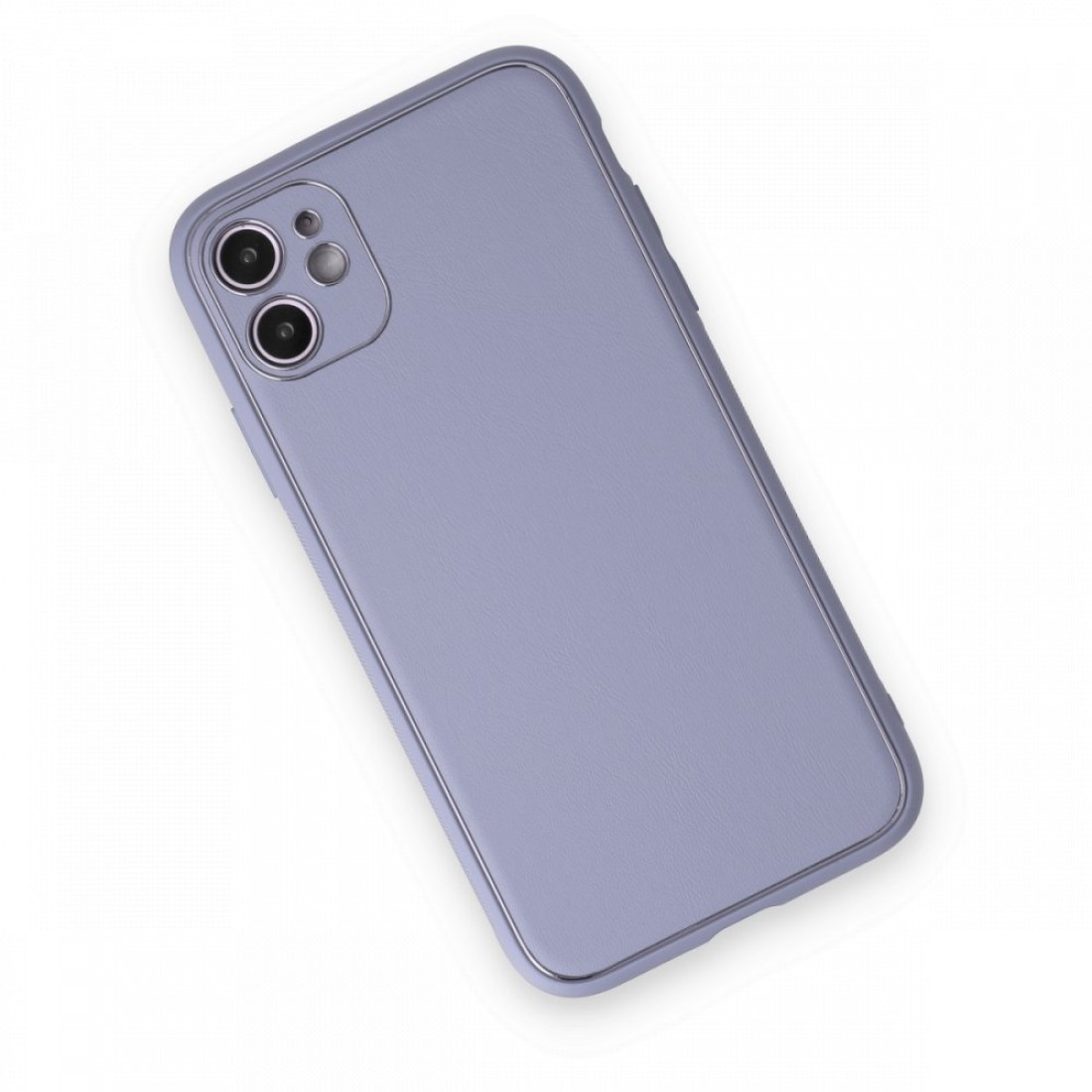 iPhone 12 Kılıf Coco Deri Silikon Kapak - Açık Lila iPhone 12 Kılıf Coco Deri Silikon Kapak - Açık Lila