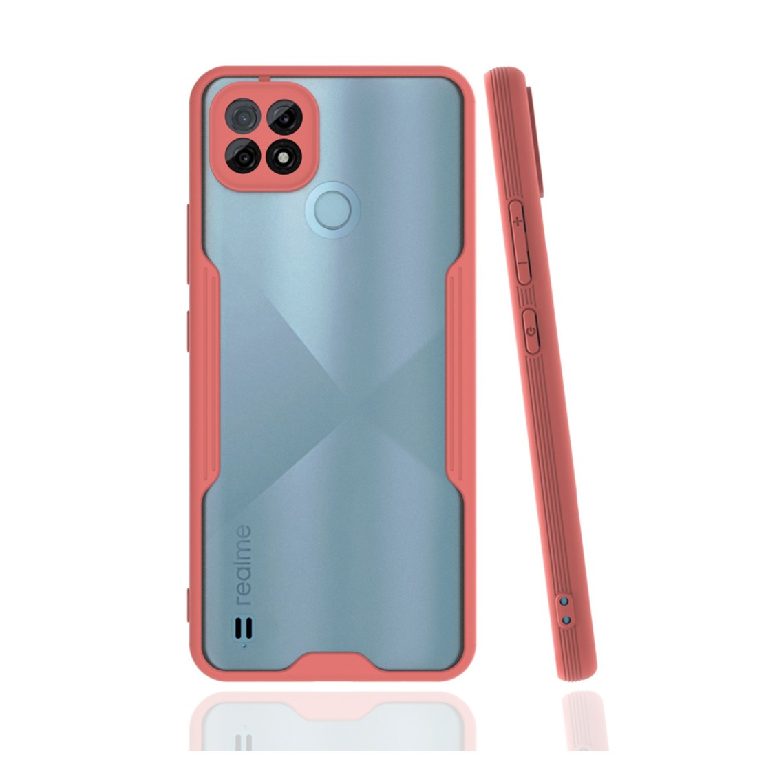  Realme C21 Kılıf Platin Silikon - Pembe