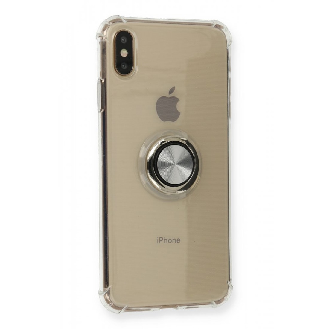 iPhone XS Max Kılıf Gros Yüzüklü Silikon - Gümüş iPhone XS Max Kılıf Gros Yüzüklü Silikon - Gümüş