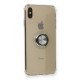 iPhone XS Max Kılıf Gros Yüzüklü Silikon - Gümüş iPhone XS Max Kılıf Gros Yüzüklü Silikon - Gümüş