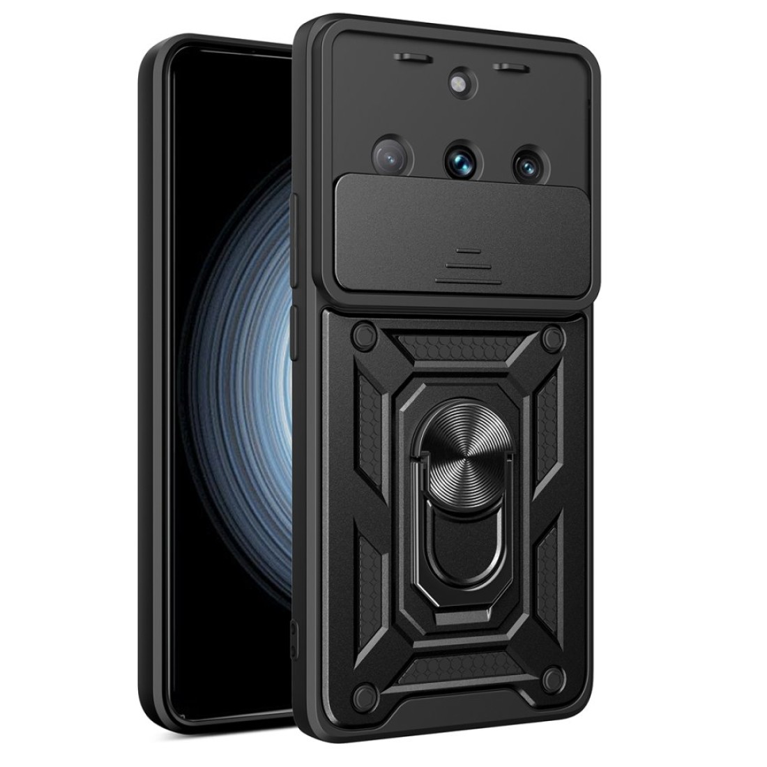  Realme 11 Pro Kılıf Pars Lens Yüzüklü Silikon - Siyah