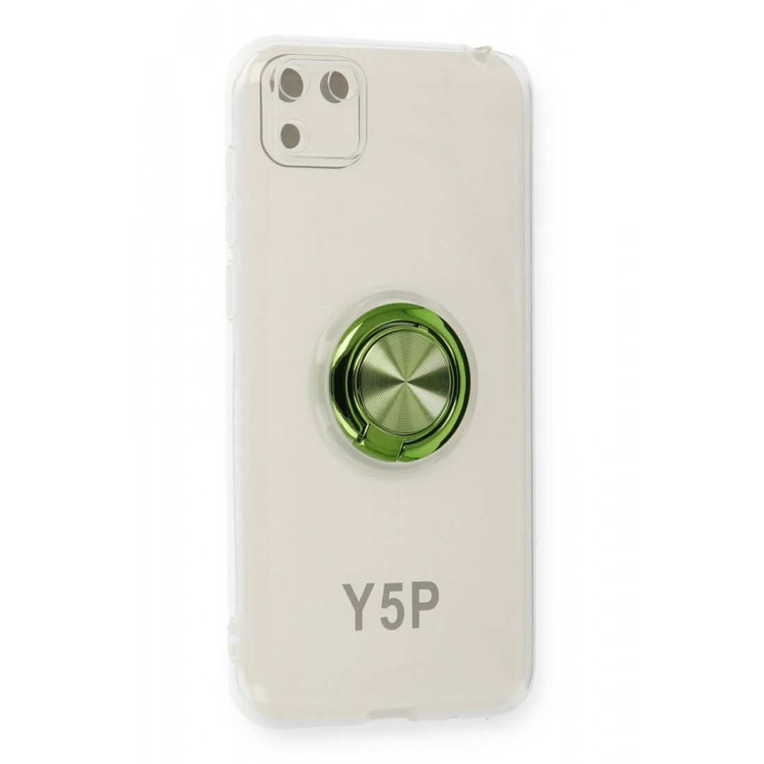  Huawei Y5P Kılıf Gros Yüzüklü Silikon - Yeşil