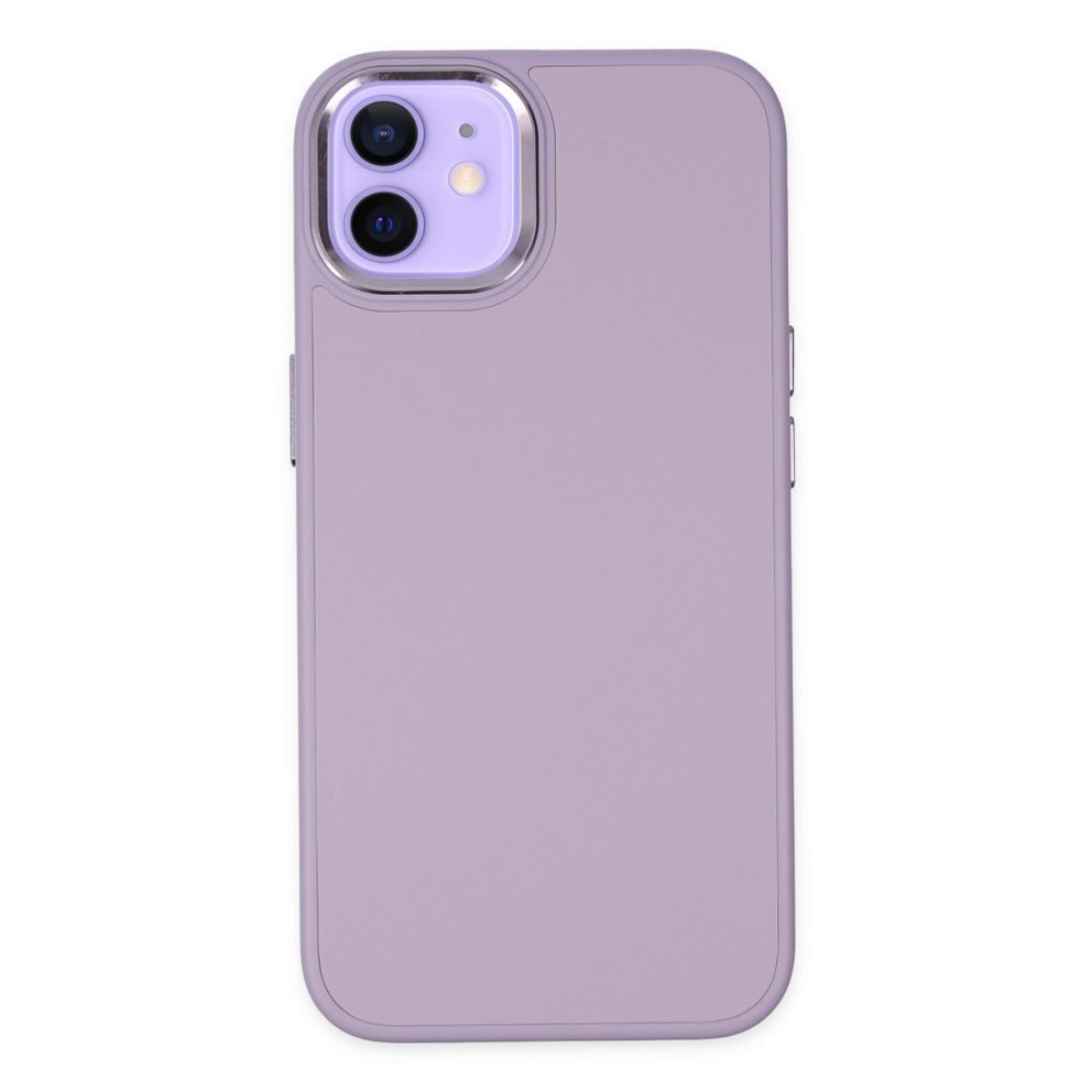  iPhone 12 Kılıf Asya Deri Silikon - Lila