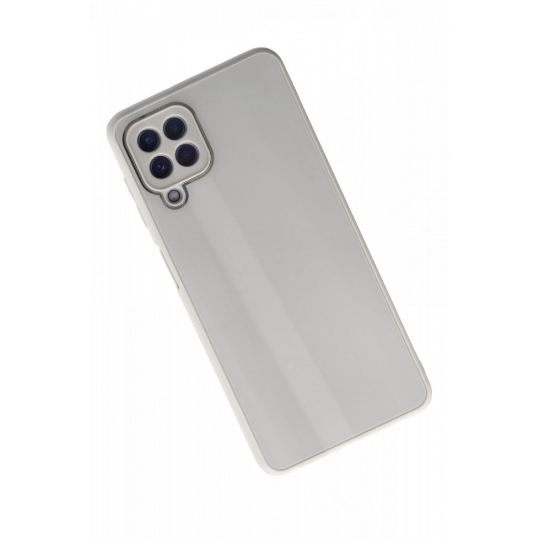  Samsung Galaxy M32 Kılıf Glass Kapak - Beyaz