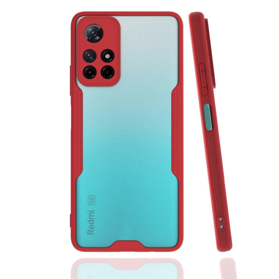  Xiaomi Redmi Note 11T Kılıf Platin Silikon - Kırmızı