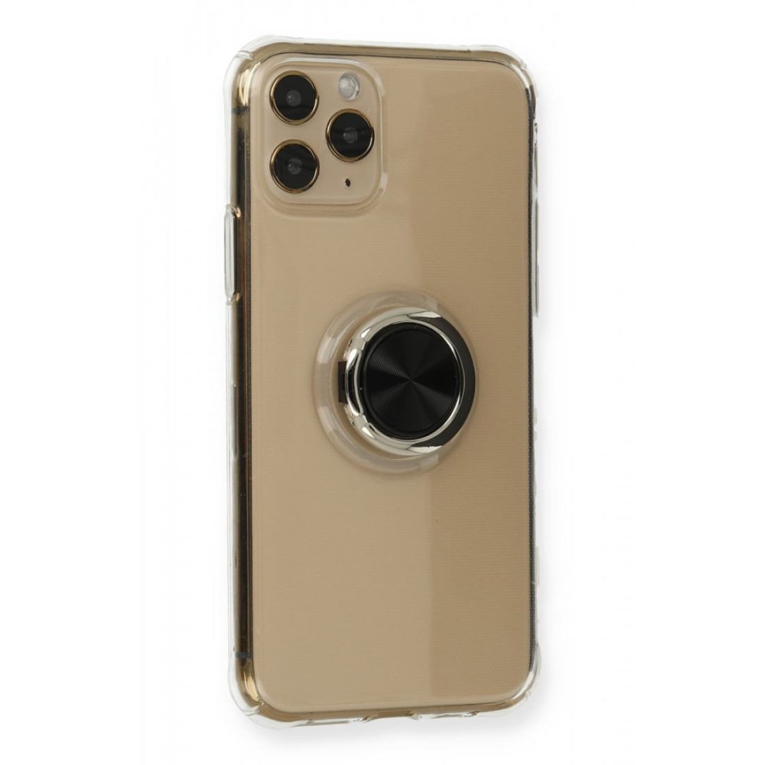  iPhone 11 Pro Kılıf Gros Yüzüklü Silikon - Siyah