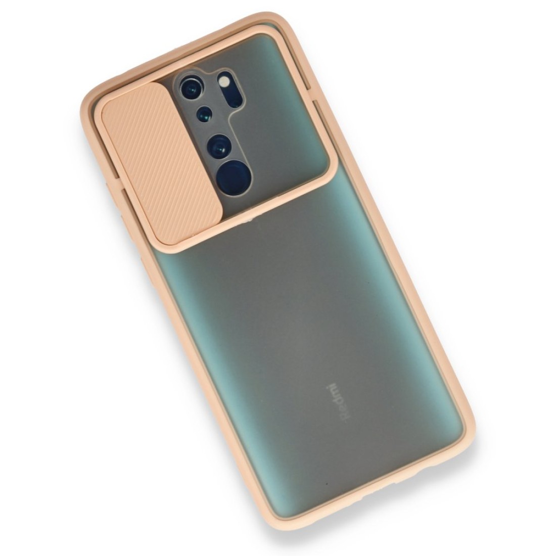  Xiaomi Redmi Note 8 Pro Kılıf Palm Buzlu Kamera Sürgülü Silikon - Pembe