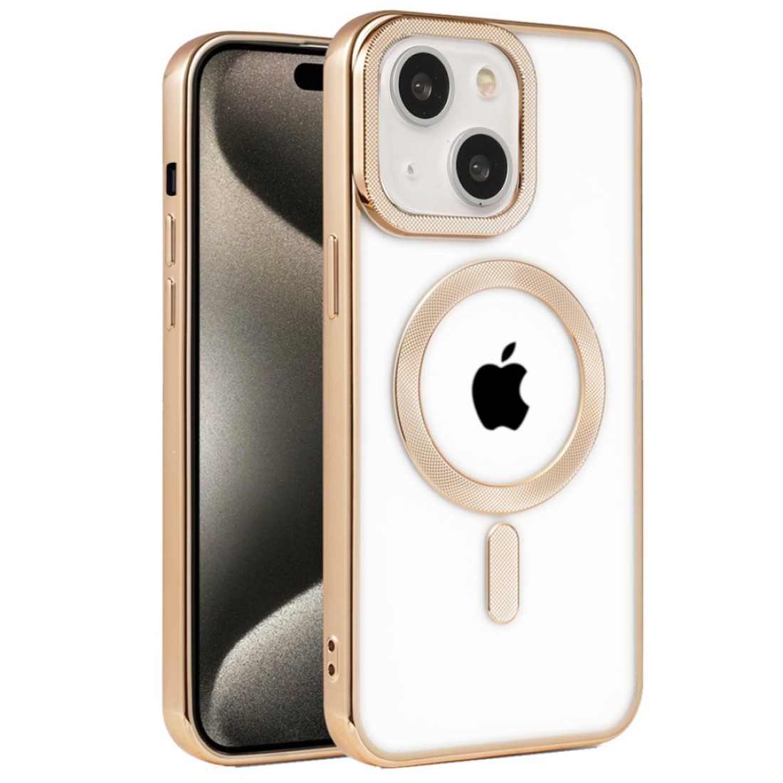  iPhone 15 Kılıf Kronos Magsafe Kapak - Gold