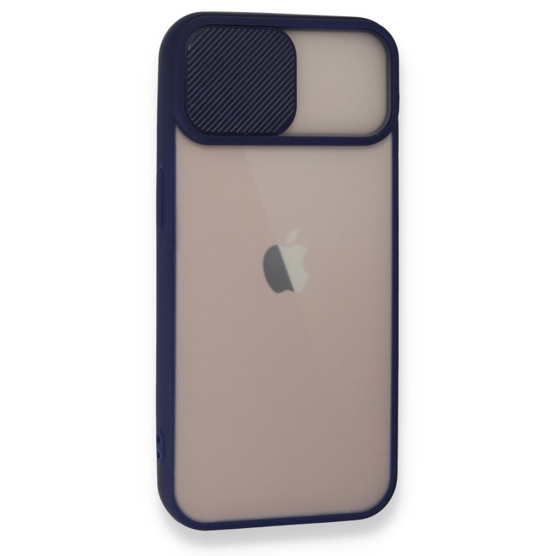  iPhone 13 Kılıf Palm Buzlu Kamera Sürgülü Silikon - Lacivert