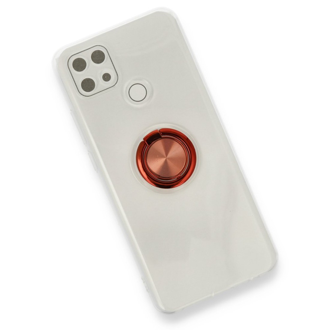 Oppo A15S Kılıf Gros Yüzüklü Silikon - Kırmızı Oppo A15S Kılıf Gros Yüzüklü Silikon - Kırmızı