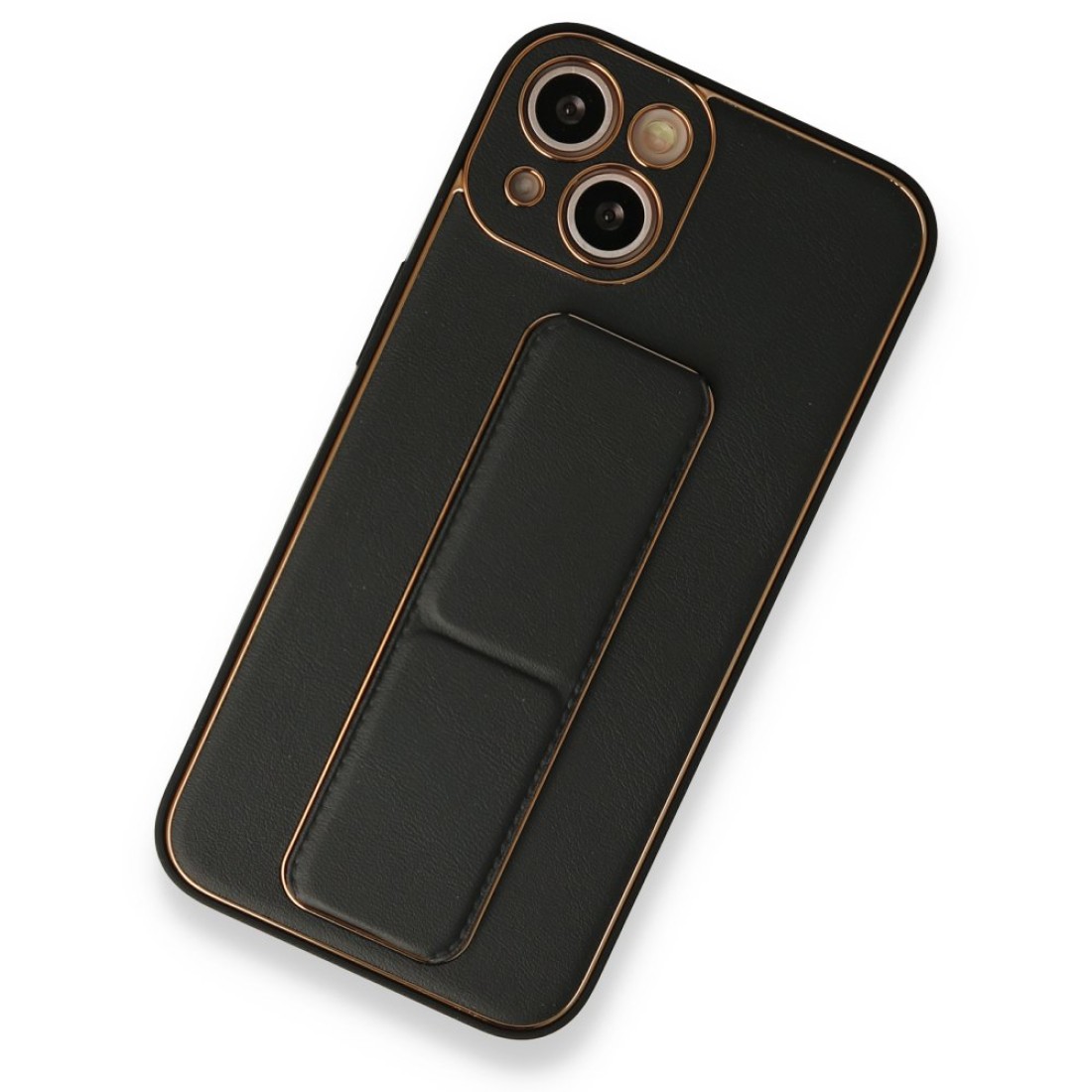 iPhone 13 Kılıf Coco Deri Standlı Kapak - Siyah iPhone 13 Kılıf Coco Deri Standlı Kapak - Siyah
