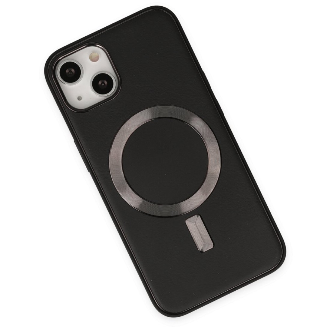  iPhone 14 Plus Kılıf Coco Deri Magneticsafe Silikon - Siyah