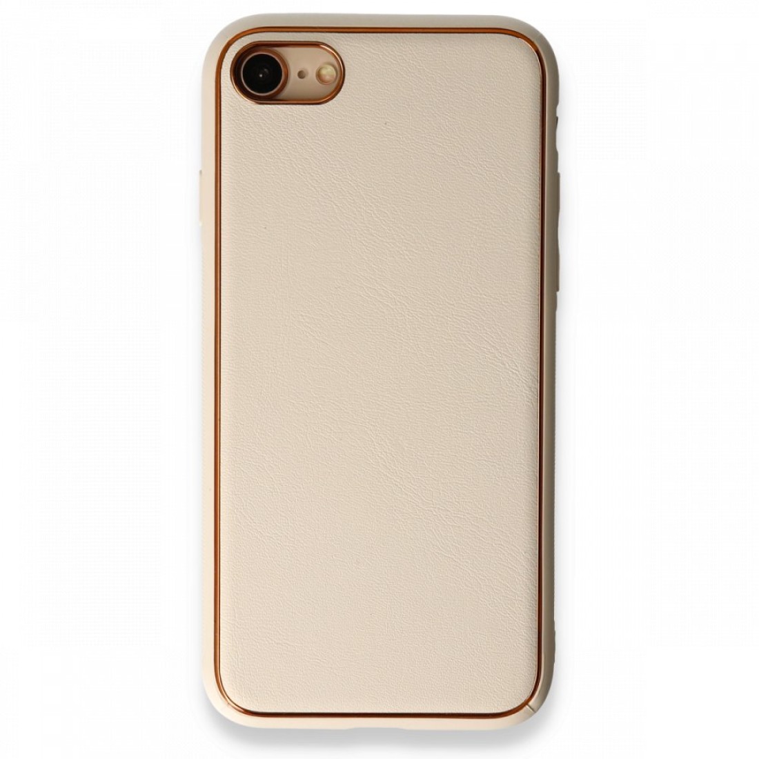  iPhone 8 Kılıf Coco Deri Silikon Kapak - Gold