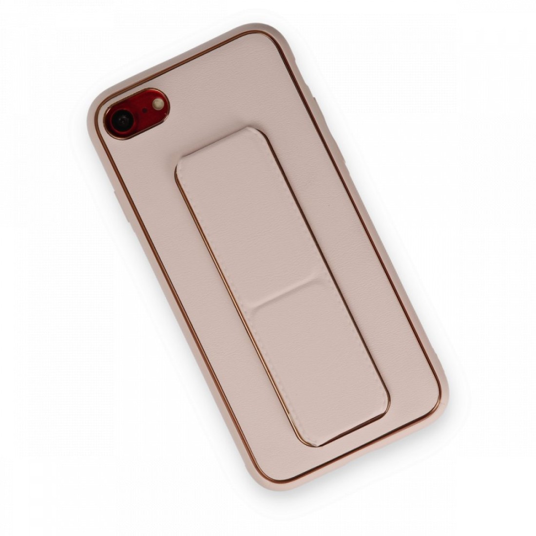 iPhone SE 2020 Kılıf Coco Deri Standlı Kapak - Pudra iPhone SE 2020 Kılıf Coco Deri Standlı Kapak - Pudra