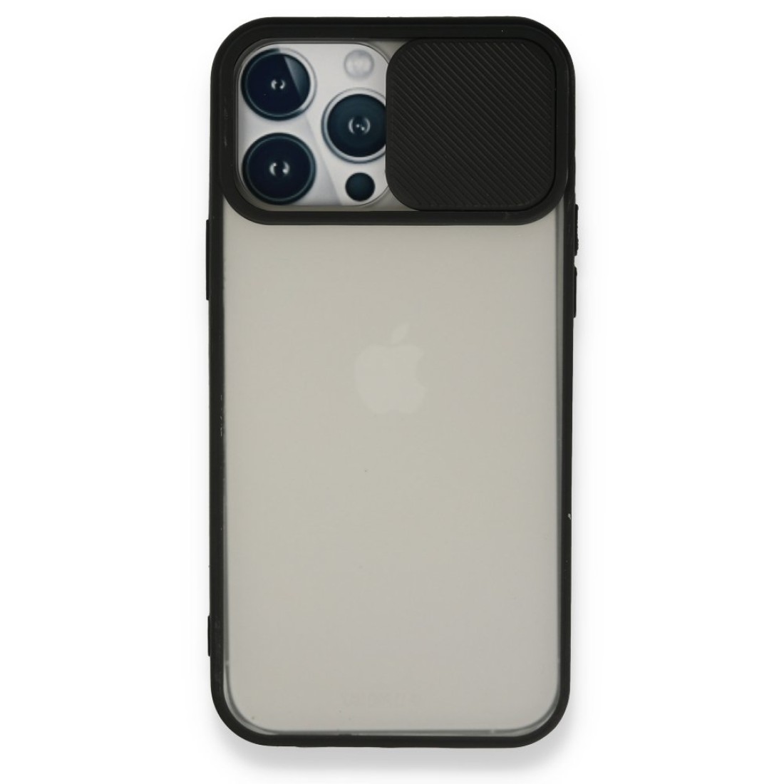  iPhone 13 Pro Max Kılıf Palm Buzlu Kamera Sürgülü Silikon - Siyah