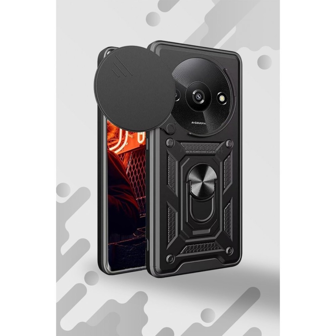 Xiaomi Redmi A3 4G Kılıf Pars Lens Yüzüklü Silikon - Yeşil Xiaomi Redmi A3 4G Kılıf Pars Lens Yüzüklü Silikon - Yeşil