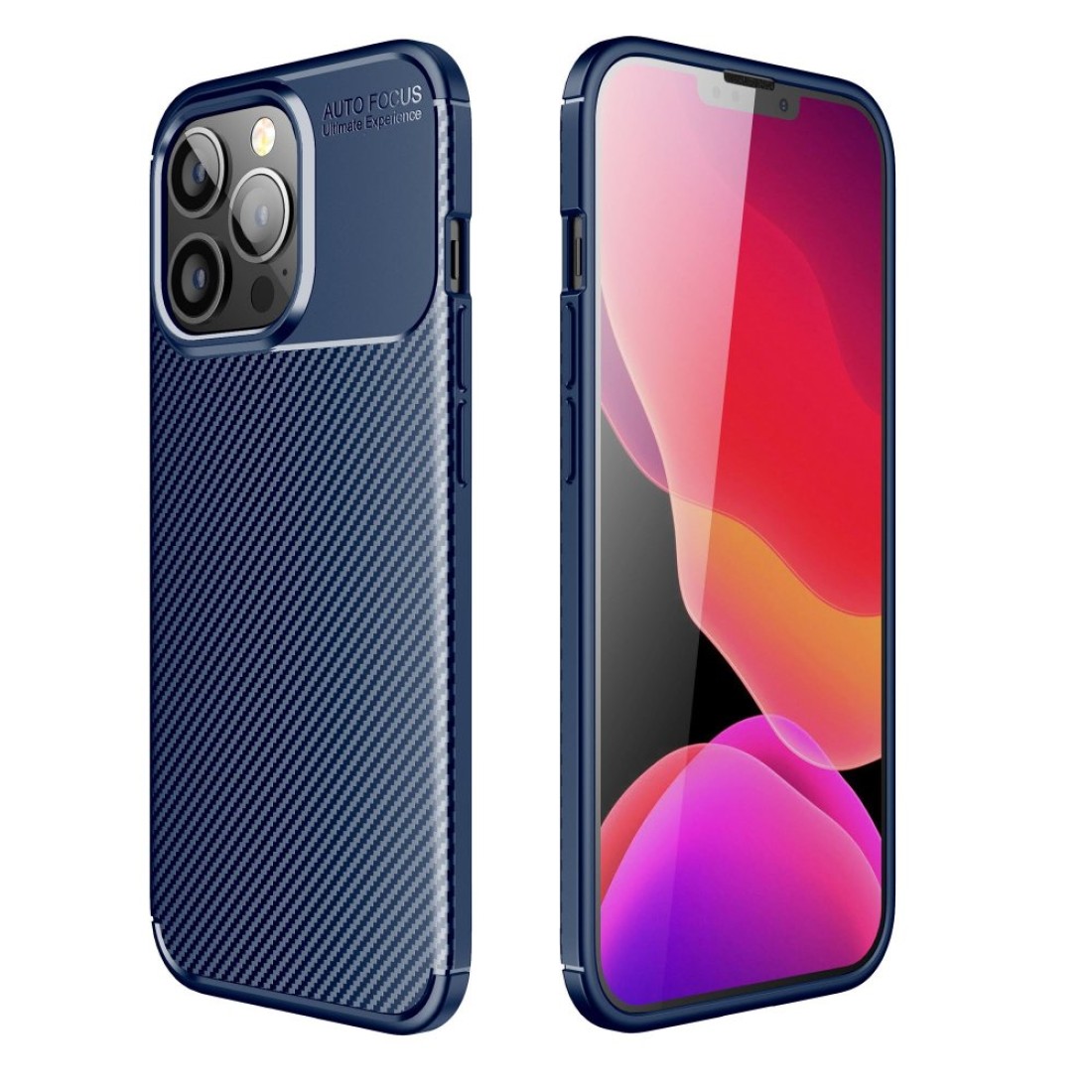  iPhone 13 Pro Max Kılıf Auto Focus Karbon Kapak - Lacivert