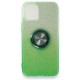 iPhone 12 Mini Kılıf Simli Yüzüklü Silikon - Yeşil iPhone 12 Mini Kılıf Simli Yüzüklü Silikon - Yeşil