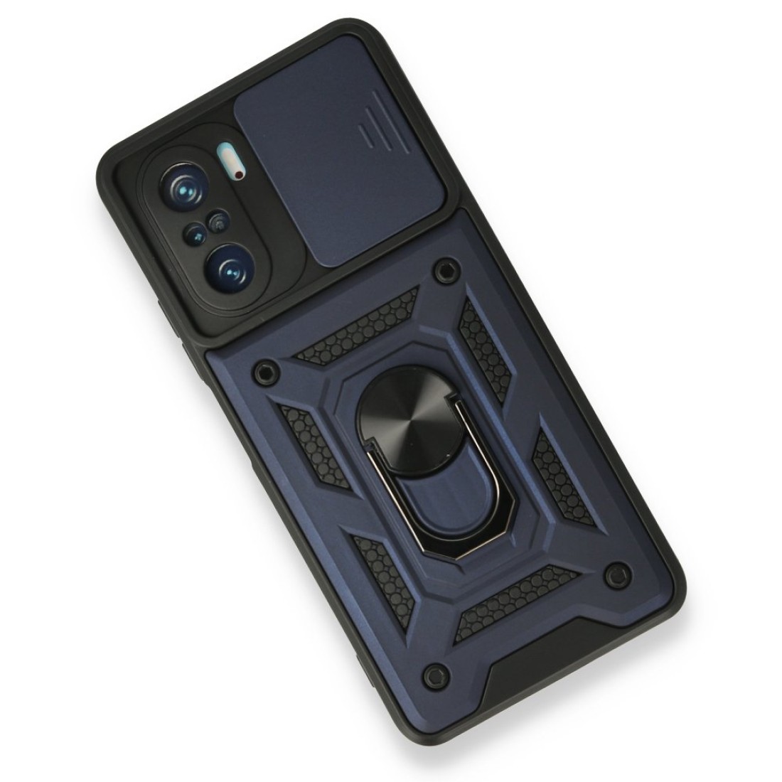 Xiaomi Redmi K40 Kılıf Pars Lens Yüzüklü Silikon - Lacivert Xiaomi Redmi K40 Kılıf Pars Lens Yüzüklü Silikon - Lacivert