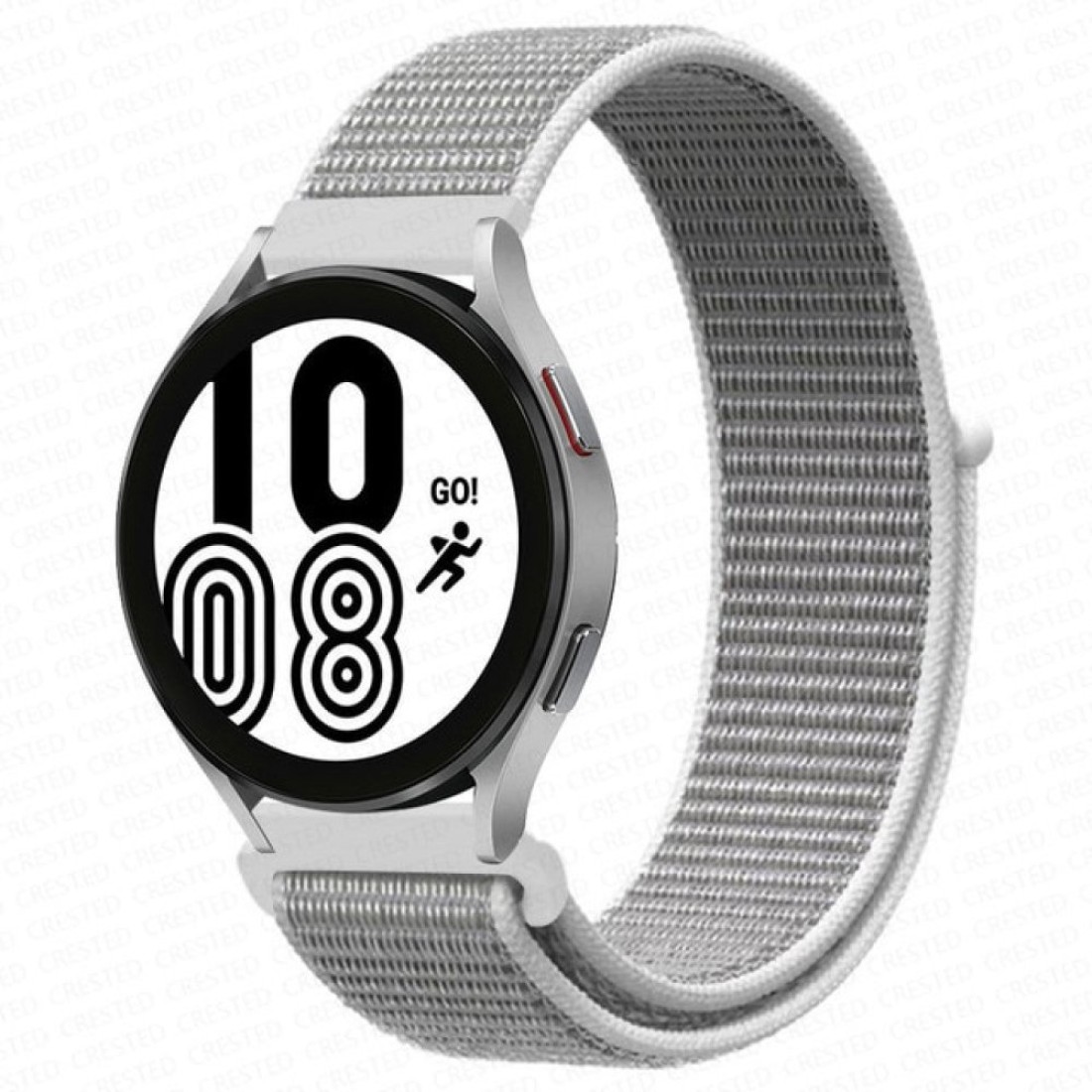  Samsung Galaxy Watch 4 Hasırlı Cırtcırtlı Kordon - Beyaz