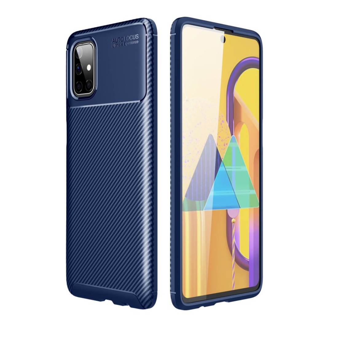  Samsung Galaxy M51 Kılıf Auto Focus Karbon Kapak - Lacivert