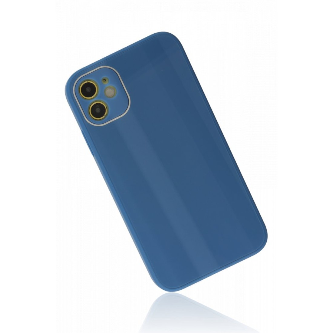 iPhone 12 Kılıf Glass Kapak - Mavi iPhone 12 Kılıf Glass Kapak - Mavi