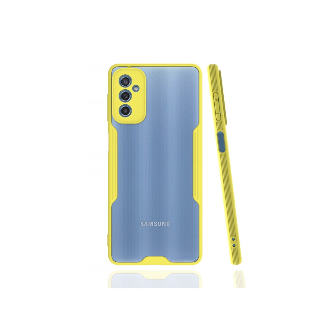 Samsung Galaxy M52 5G Kılıf Platin Silikon - Sarı Samsung Galaxy M52 5G Kılıf Platin Silikon - Sarı