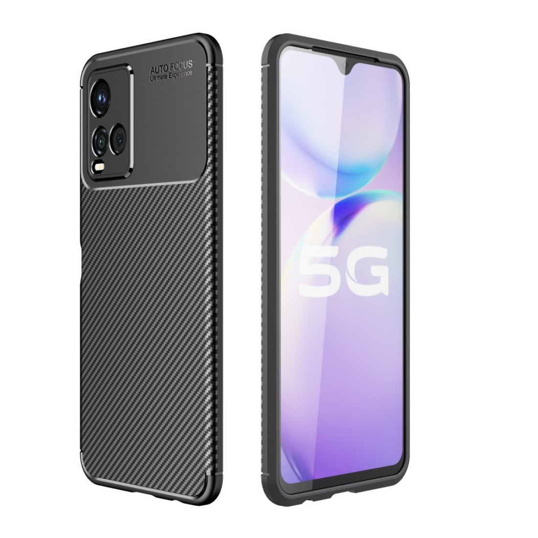  Vivo Y21S Kılıf Auto Focus Karbon Kapak - Siyah