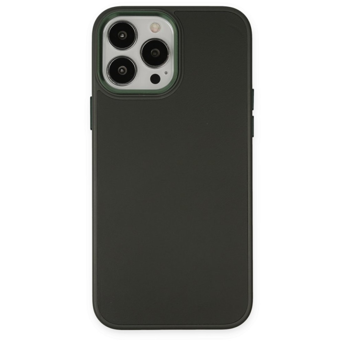  iPhone 14 Pro Kılıf Asya Deri Silikon - Koyu Yeşil