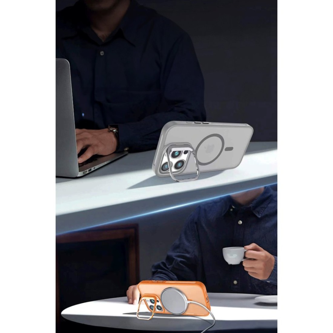 Joko iPhone 16 Pro Flet Lens Magsafe Kapak - Turuncu Joko iPhone 16 Pro Flet Lens Magsafe Kapak - Turuncu