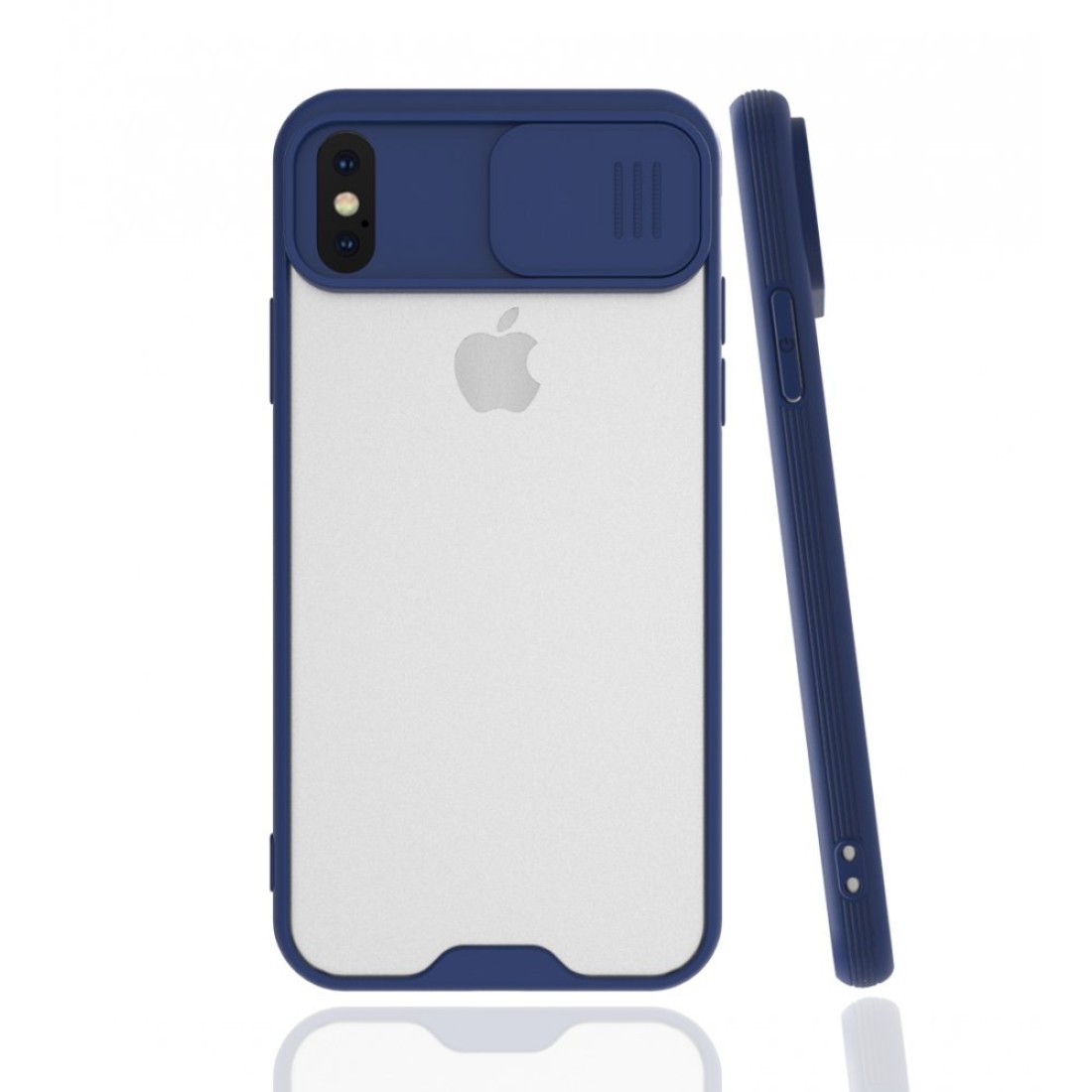  iPhone X Kılıf Platin Kamera Koruma Silikon - Lacivert