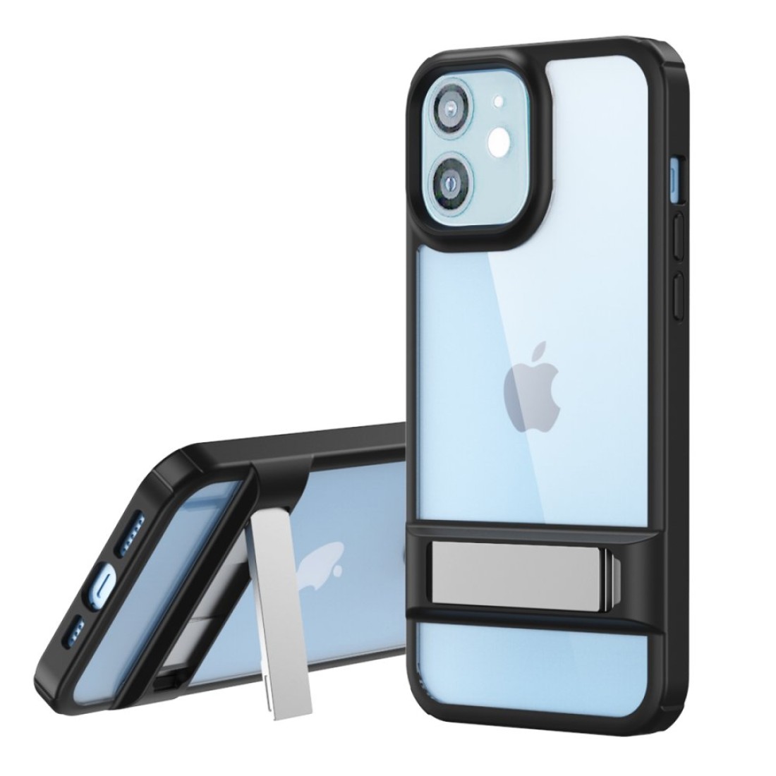  iPhone 12 Kılıf Rolet Stand Kapak - Siyah