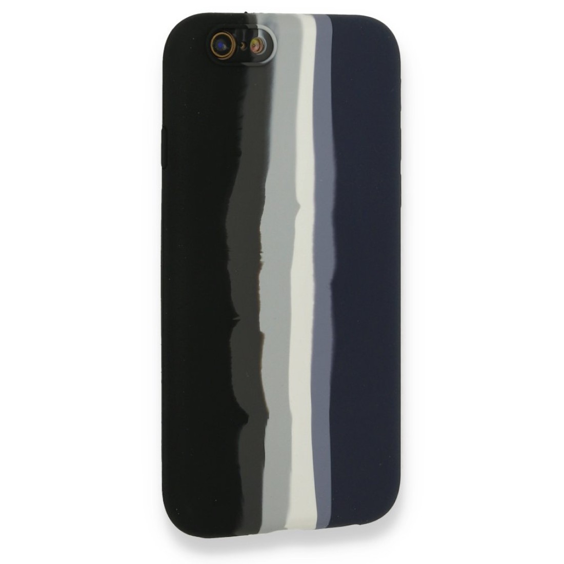 iPhone 6 Kılıf Ebruli Lansman Silikon - Siyah-Lacivert