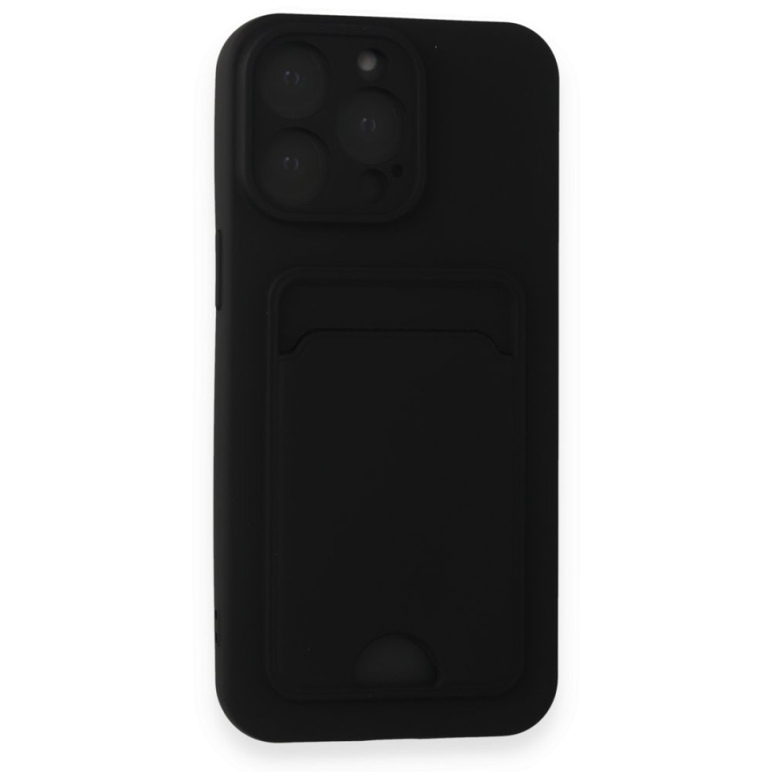  iPhone 15 Pro Max Kılıf Kelvin Kartvizitli Silikon - Siyah