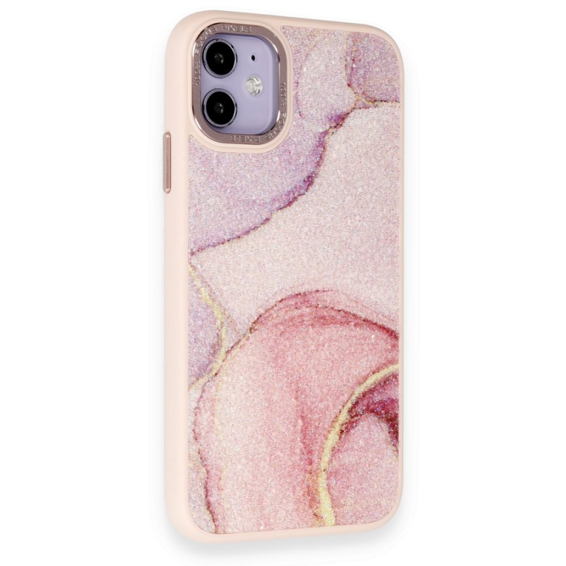 iPhone 12 Kılıf Moda Simli Kapak - Rose iPhone 12 Kılıf Moda Simli Kapak - Rose