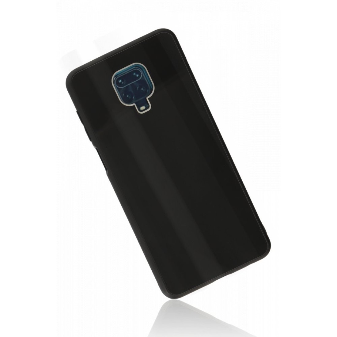  Xiaomi Redmi Note 9S Kılıf Glass Kapak - Siyah