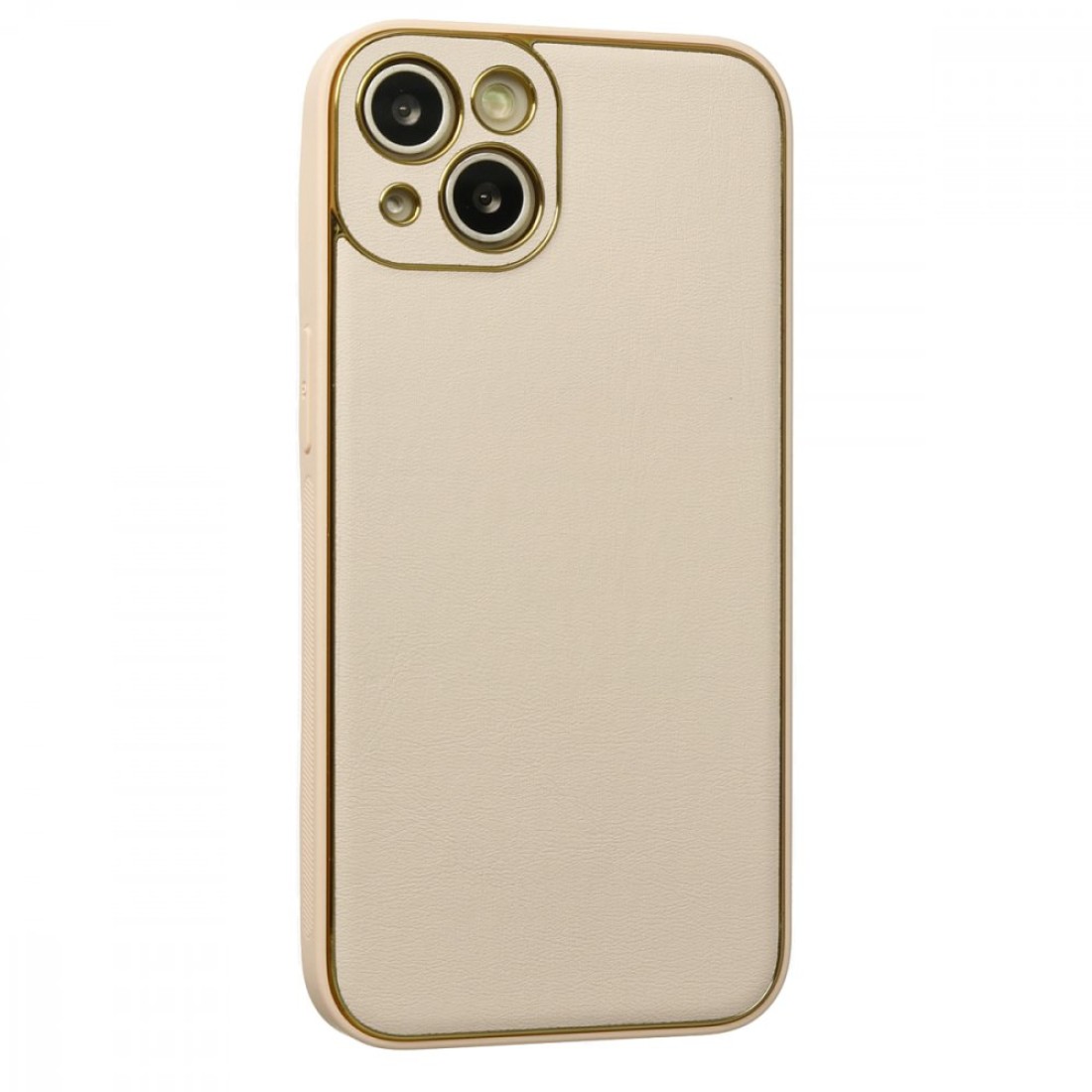  iPhone 13 Kılıf Coco Deri Silikon Kapak - Gold