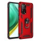  Xiaomi Mi 10T Pro Kılıf Sofya Yüzüklü Silikon Kapak - Kırmızı