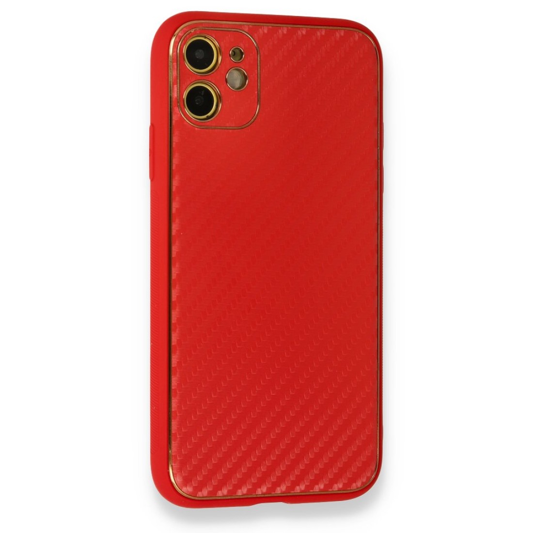 iPhone 12 Kılıf Coco Karbon Silikon - Kırmızı iPhone 12 Kılıf Coco Karbon Silikon - Kırmızı