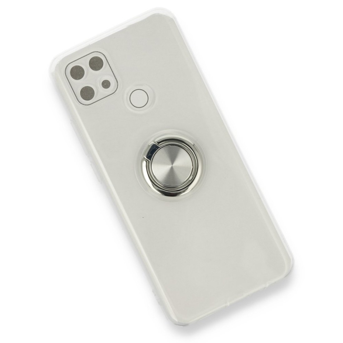 Oppo A15S Kılıf Gros Yüzüklü Silikon - Gümüş Oppo A15S Kılıf Gros Yüzüklü Silikon - Gümüş