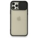  iPhone 12 Pro Kılıf Palm Buzlu Kamera Sürgülü Silikon - Siyah