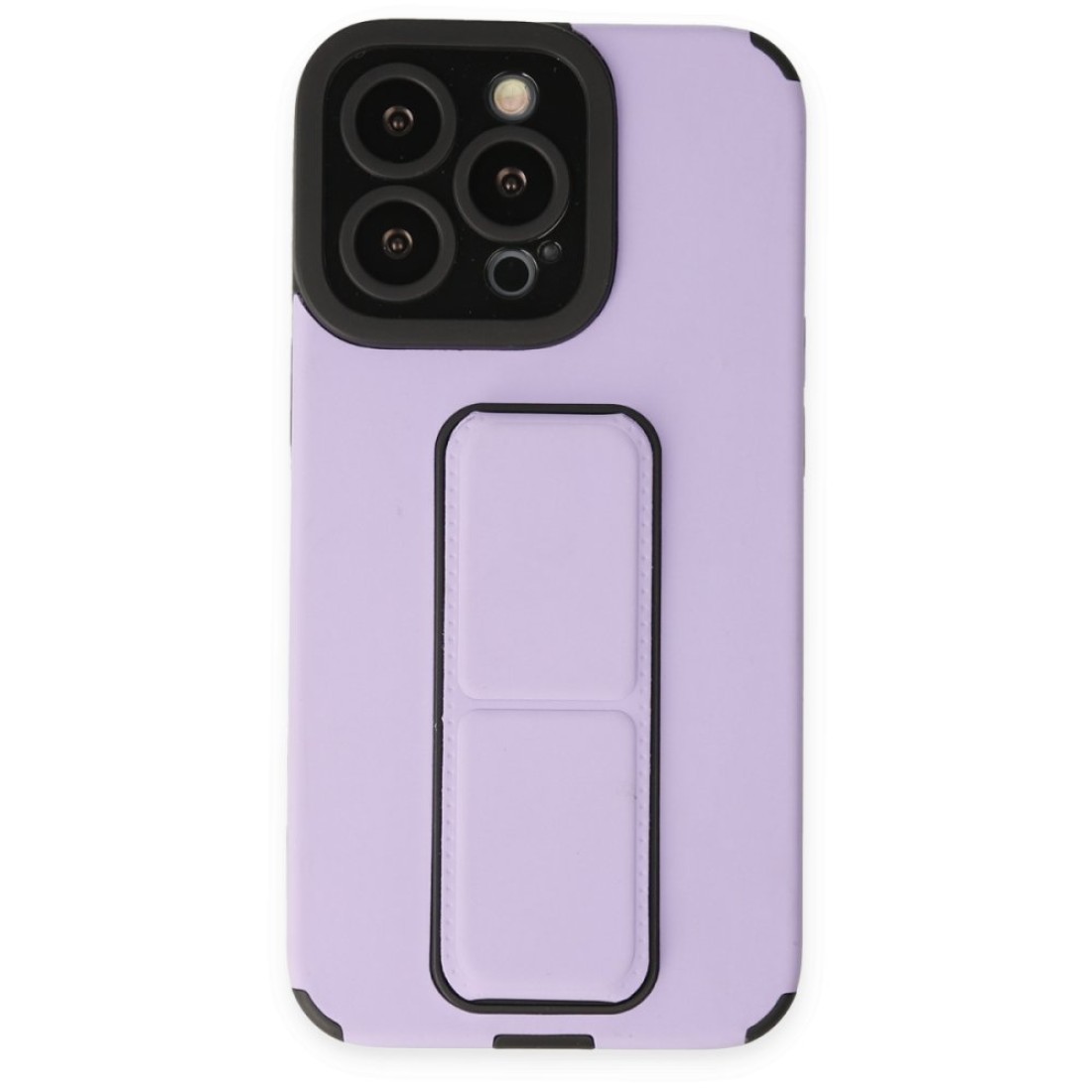  iPhone 14 Pro Max Kılıf Mega Standlı Silikon - Lila