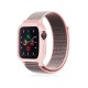  Apple Watch 38mm Hasırlı Cırtcırtlı Kasalı Kordon - Pembe