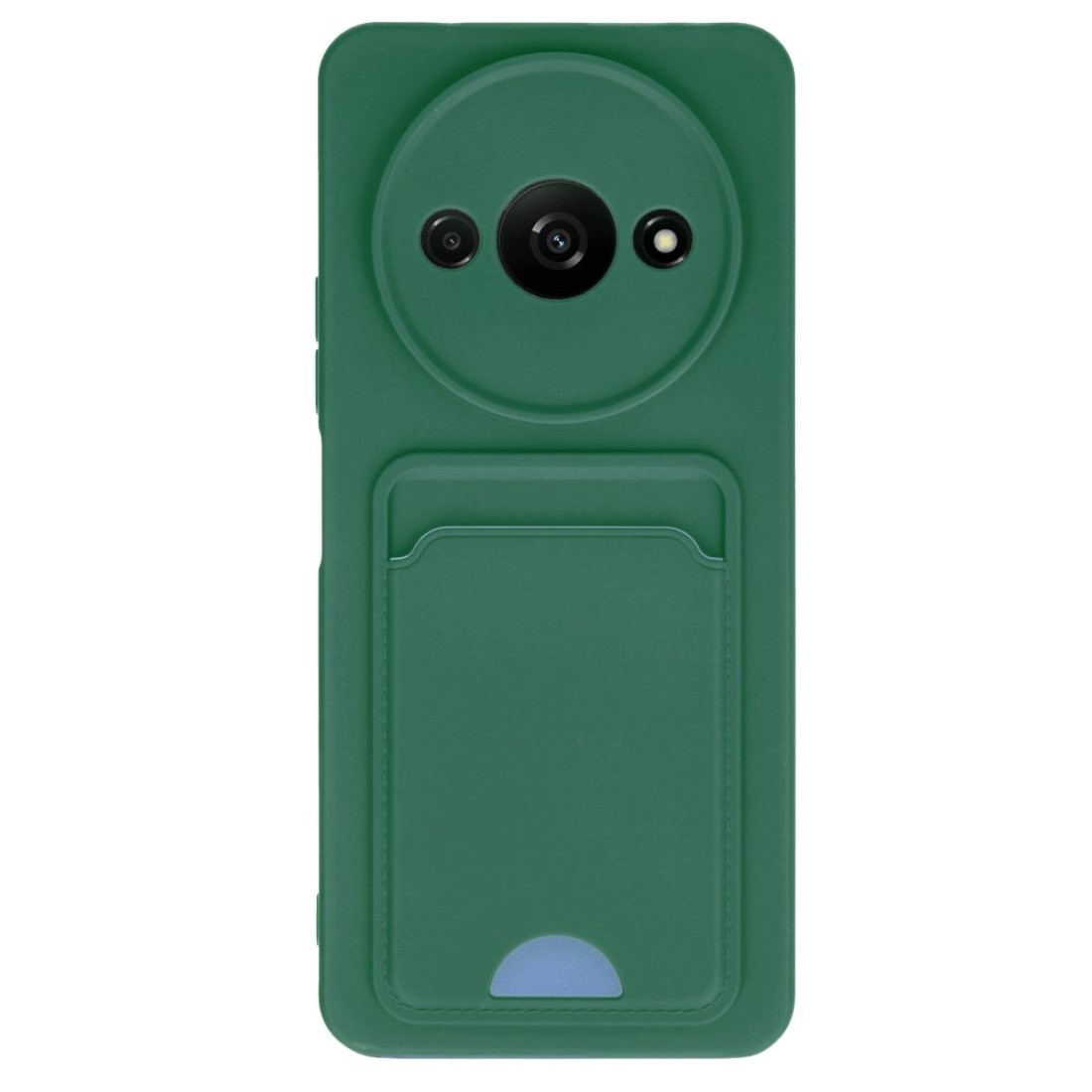  Xiaomi Redmi A3 4G Kılıf Kelvin Kartvizitli Silikon - Koyu Yeşil