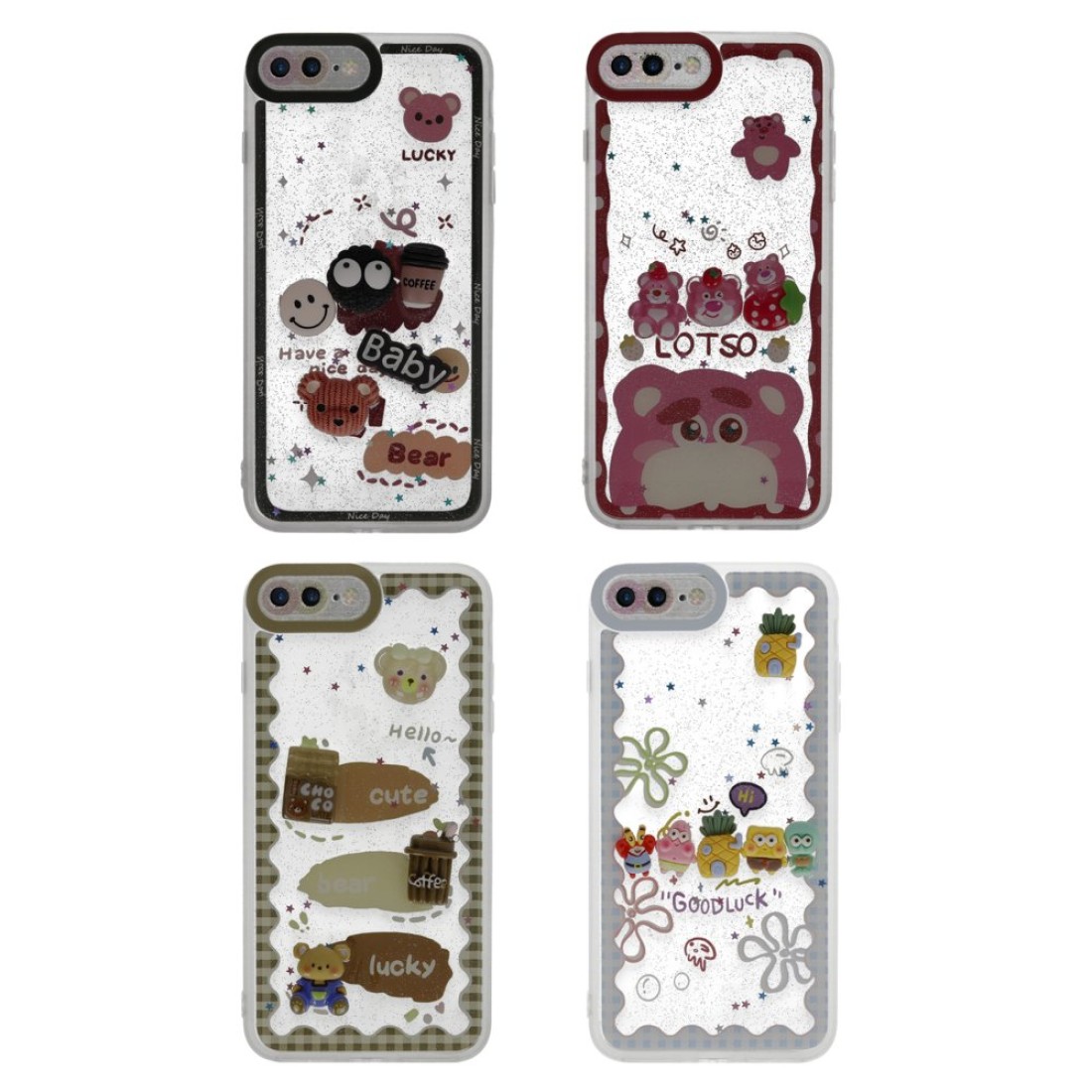 iPhone 7 Plus Kılıf Sweet Desenli Silikon Kapak - Açık Mavi iPhone 7 Plus Kılıf Sweet Desenli Silikon Kapak - Açık Mavi