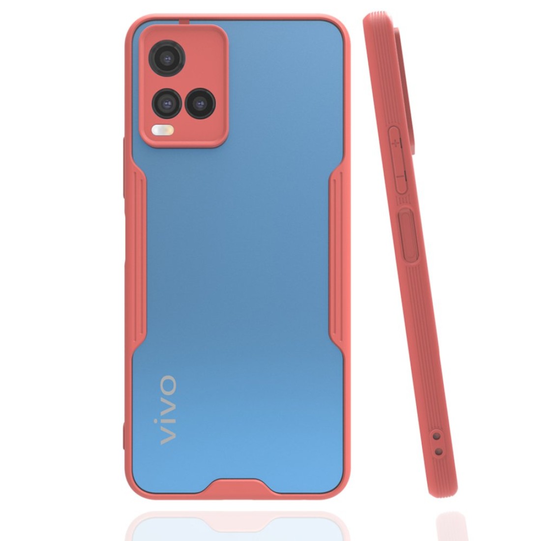  Vivo Y21S Kılıf Platin Silikon - Pembe