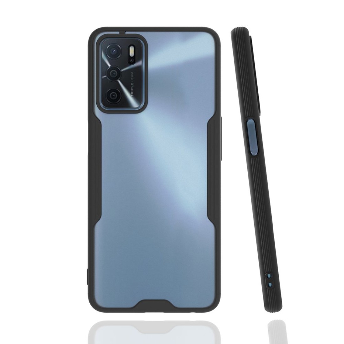  Oppo A16 Kılıf Platin Silikon - Siyah